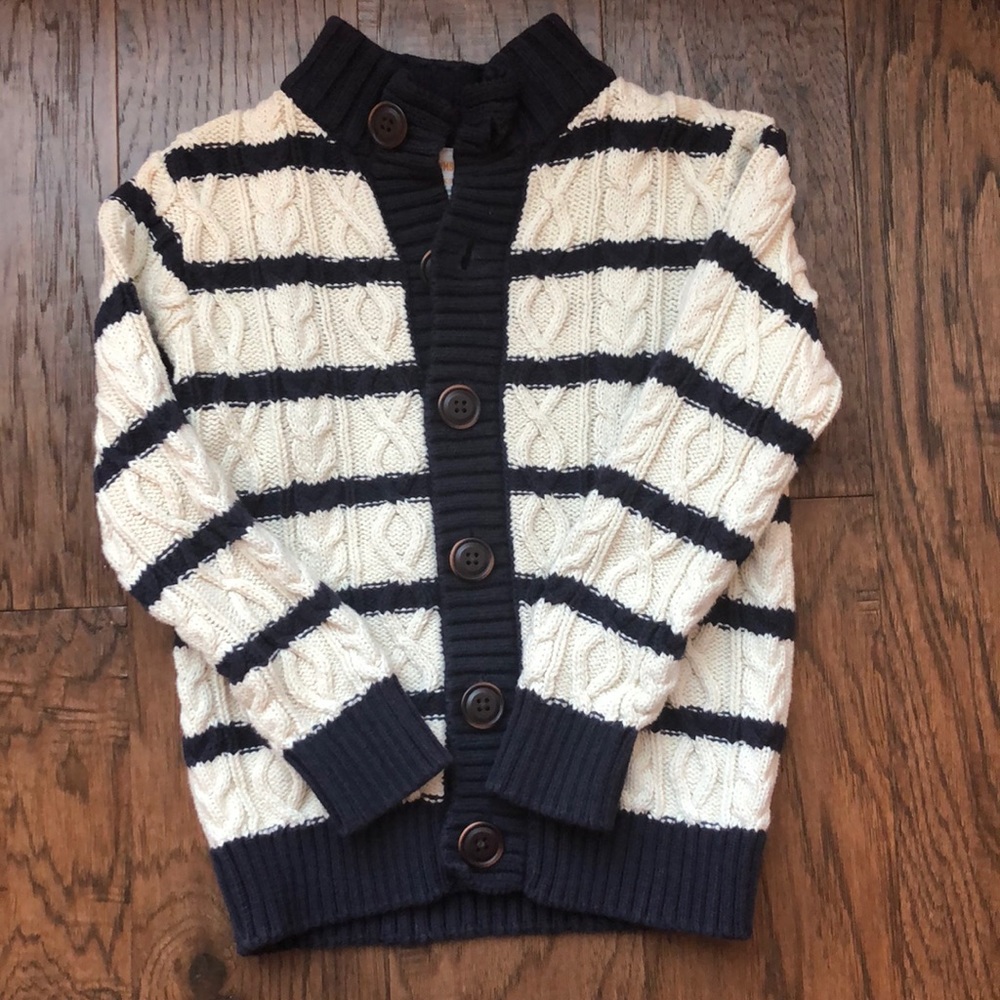 Gymboree - Boy’s Sweater Button Down Navy Stripe